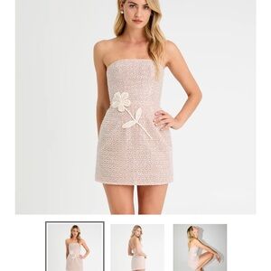 White/Cream Strapless mini Dress